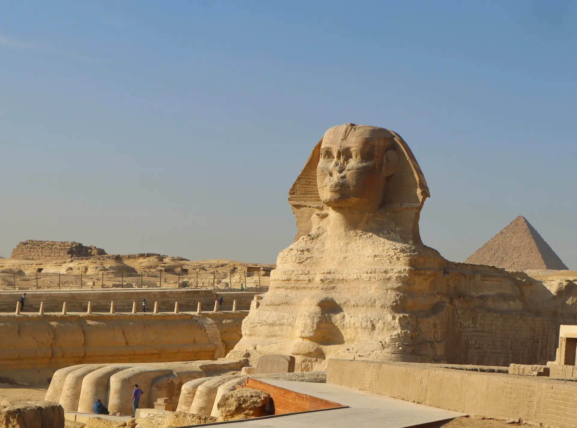 The Great Sphinx and pyramids in Giza, Egypt
