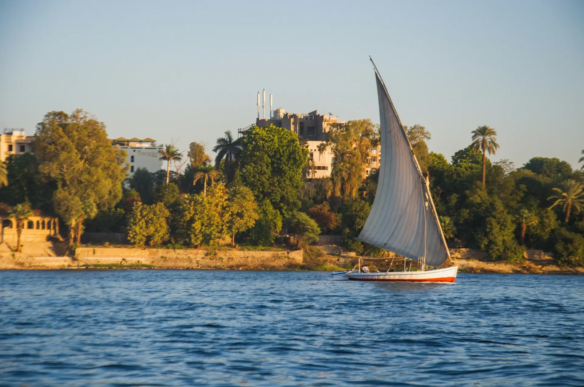 A traditional sailboat on the Nile in Egypt
